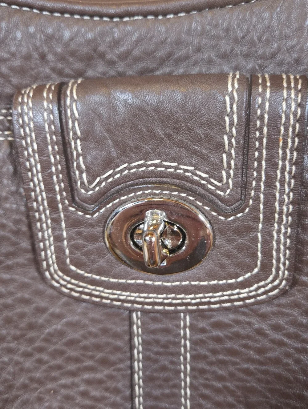 Coach Soho Hamilton Brown Pebbled Leather Hobo Bag Turnlock F13956 Vintage Y2K